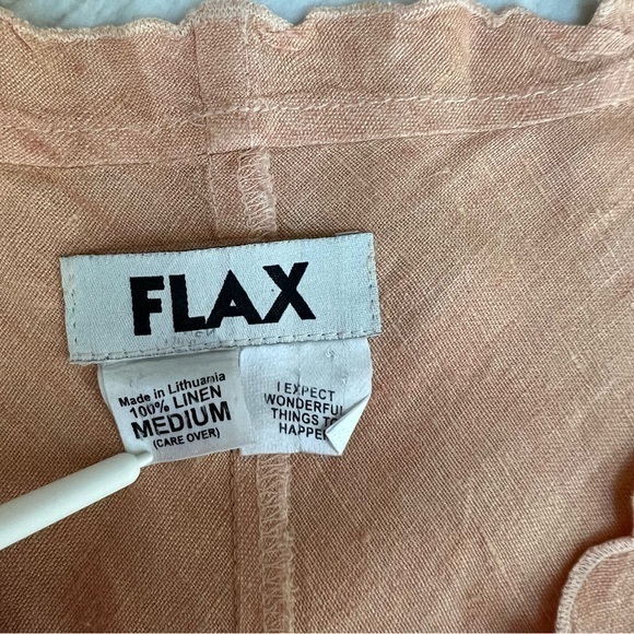 Flax linen flared peach color top/blouse size M. - Picture 5 of 5
